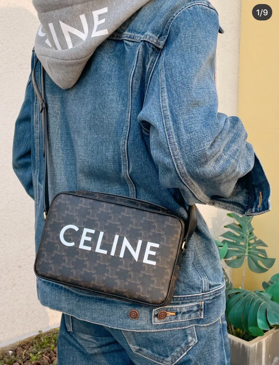 셀린느 트리옹프 캔버스 셀린느 프린트 미디움 메신저백 블랙 194502 2314.54cm02.jpg