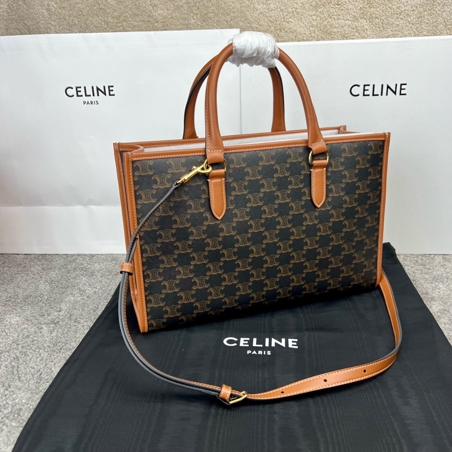 셀린느 트리옹프 캔버스 카프스킨 미니 호리존탈 카바스 탄 199742 35227cm2.jpg