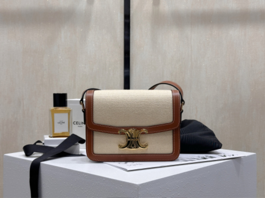 셀린느 틴 트리옹프 백 텍스타일 카프스킨 18.513.57cm 내추럴 탠 18888202.jpg
