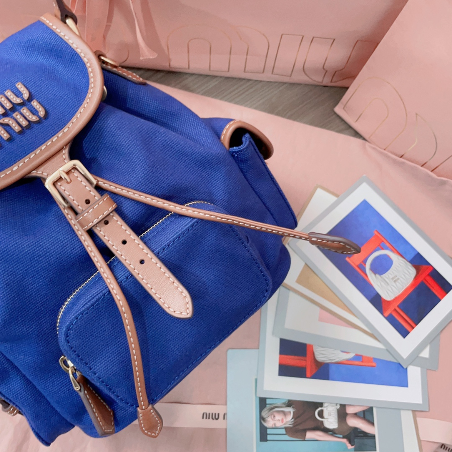 미우미우 캔버스 앤 레더 백팩 콘플라워 블루 브랜디 5BZ043 221811.5cm6.jpg