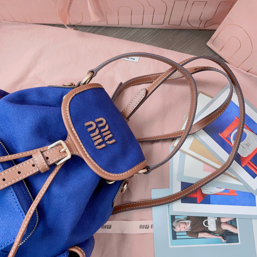 미우미우 캔버스 앤 레더 백팩 콘플라워 블루 브랜디 5BZ043 221811.5cm7.jpg